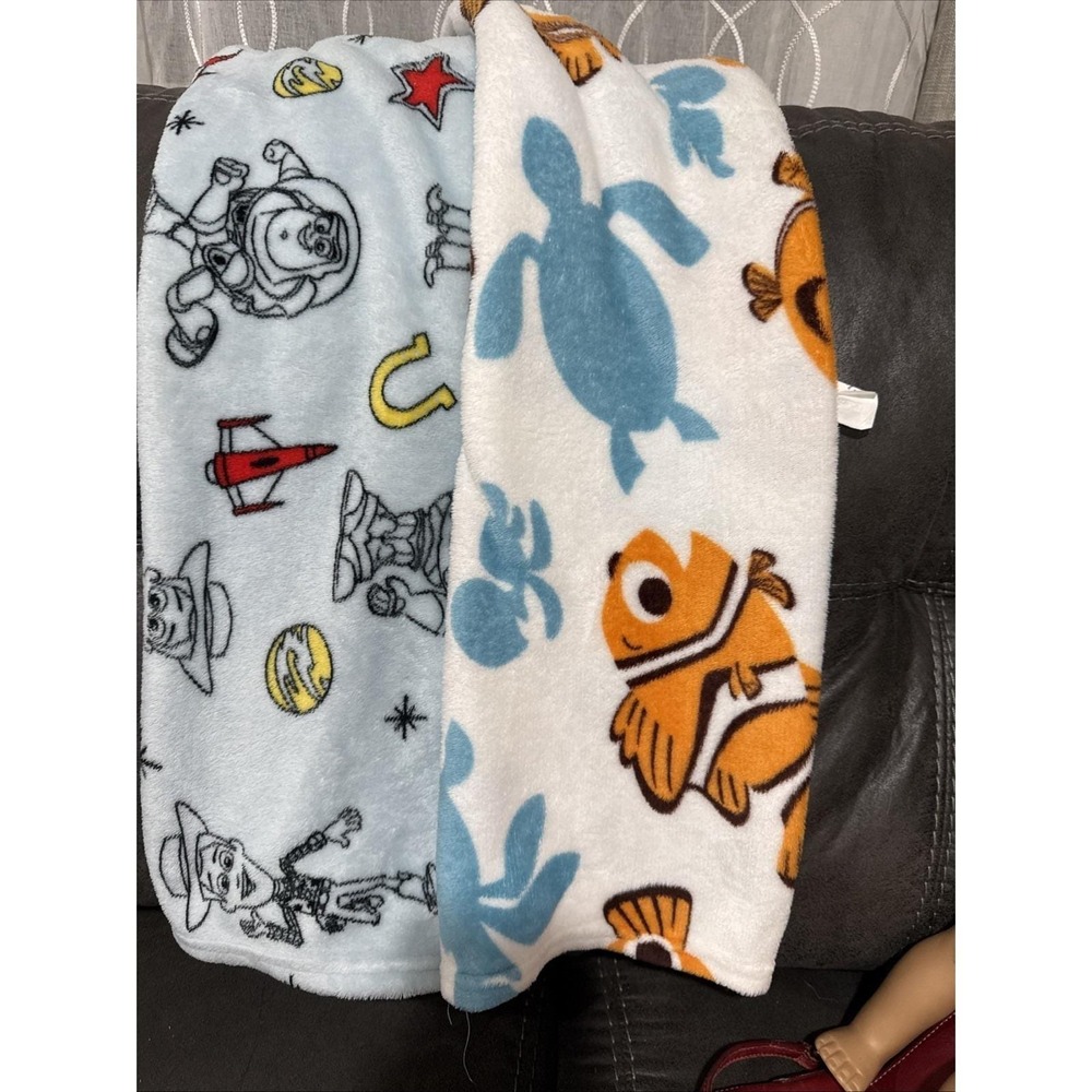 Vintage Disney Baby Toy Story  & Finding Nemo Blanket Baby Toddler